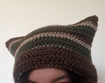 Cat Ear Crochet Beanie