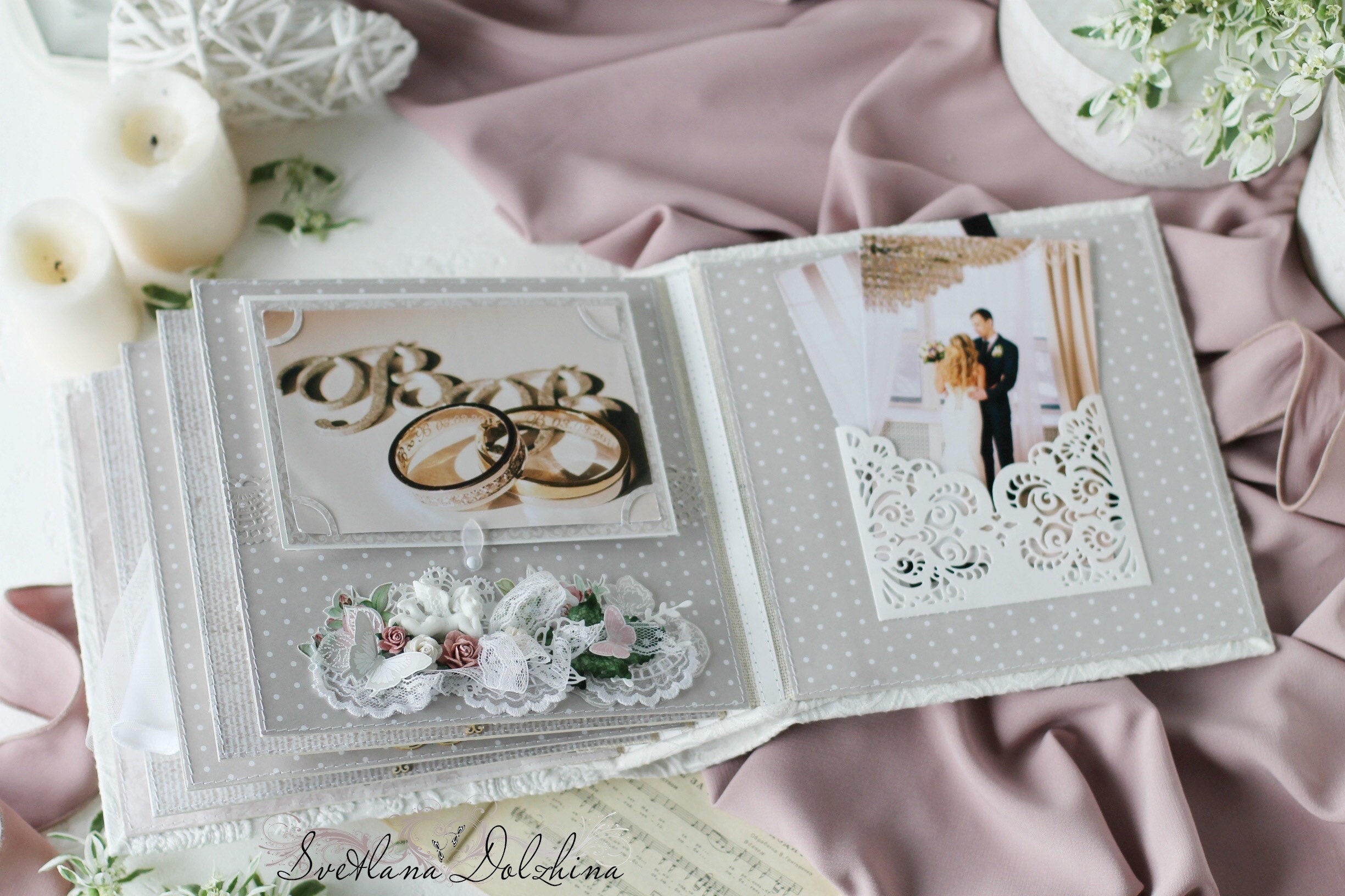 Big wedding photo album beige individual wedding album Etsy