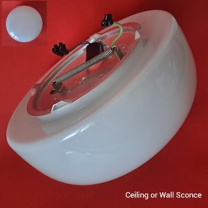 2 Available Flush Mount Ceiling Light | Wall Sconce | Opaline Glass Sconce | Milk Glass Sconce | Round Ceiling Sconce | Milk Glass Light