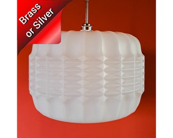 2 Available | Geometric Glass Pendant Light | Opaline Milk Glass Pendant Light | Iconic  Bohemian Lighting | Brutalist Ceiling Light