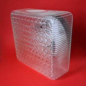 Vintage Crystal Glass Sconce: 1970s Mid Century Flush Mount Light