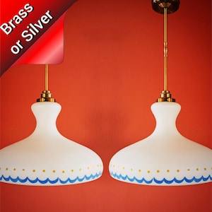 Vintage Opalglas Pendelleuchte: 1960s Atomic UFO Light