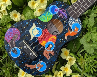 Space Zoo -  custom uke