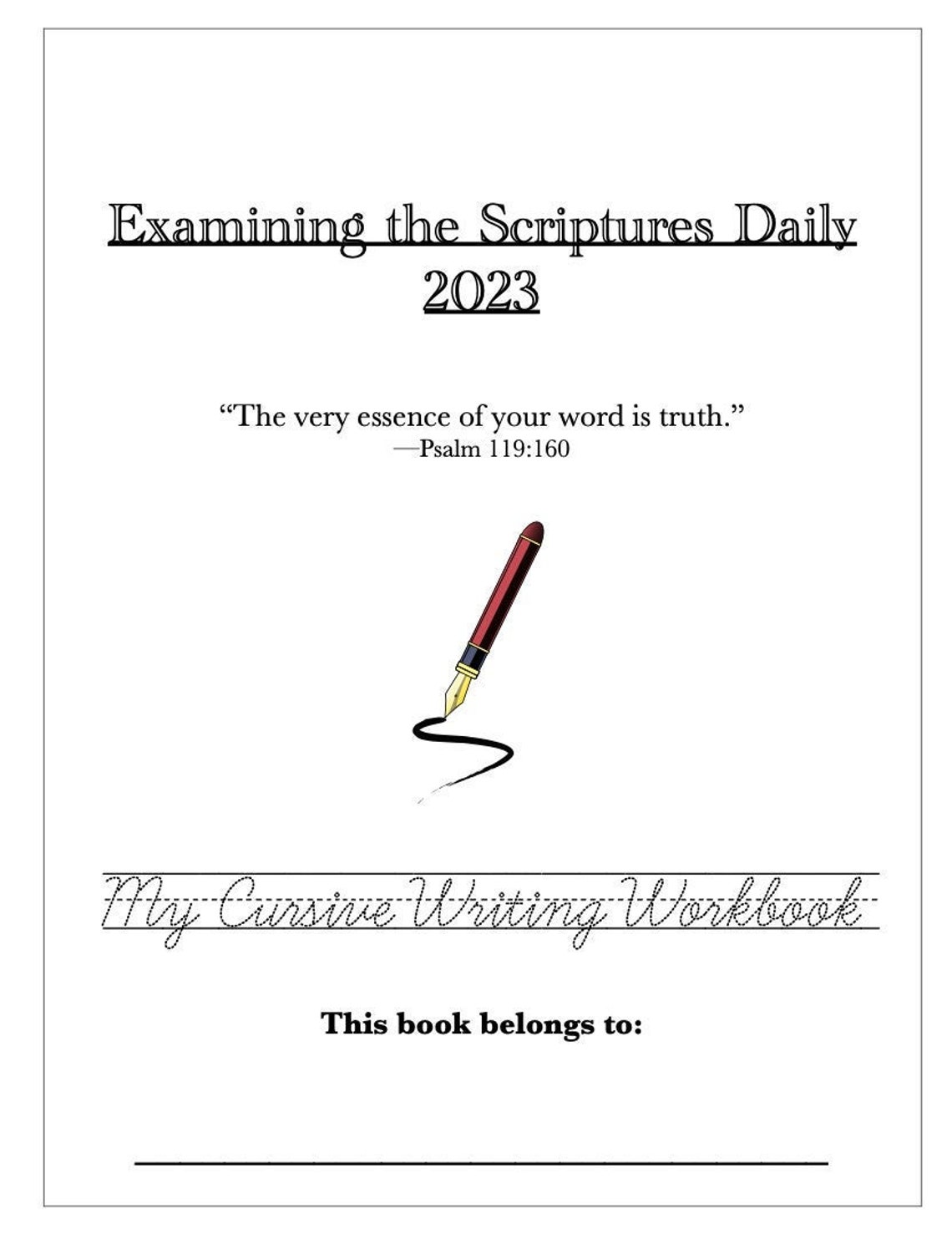 JW Daily Text 2023 Cursive Writing Practice Workbook Etsy