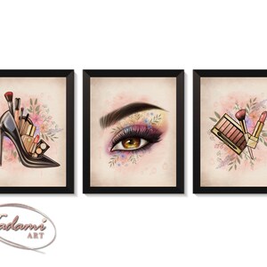 Creative Makeup Artwork Eyelash Eyebrow Poster Beauty Art Makeup Artist Gift Decor for Salon Fashion Girl Bedroom Decor Modern Women Gifts