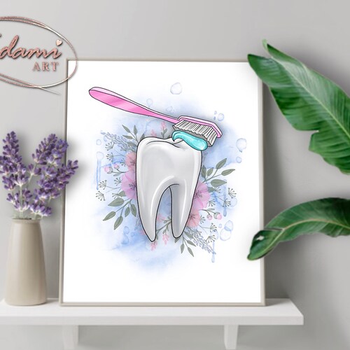 3 Dental Art Dentist Gift Dental Care Poster Tooth Etsy