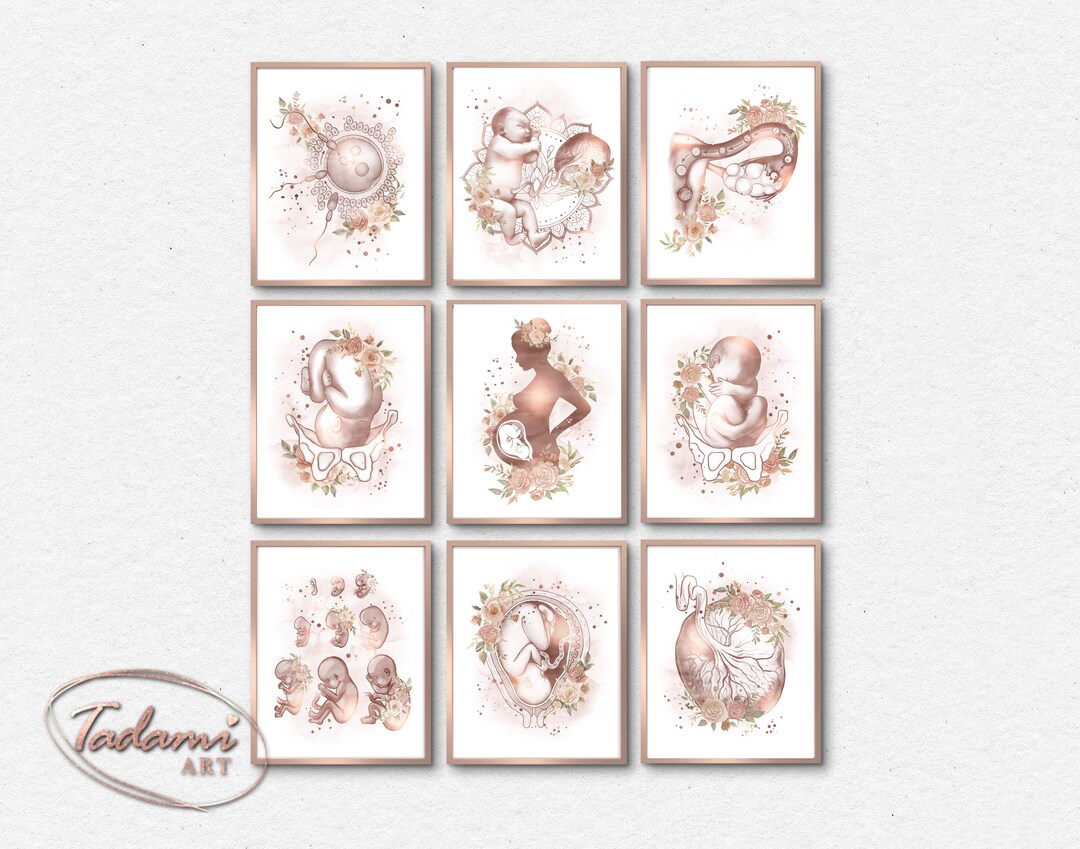 Pregnancy Art, OBGYN Wall Art, Gynecology Print, Pregnant Anatomy Art ...