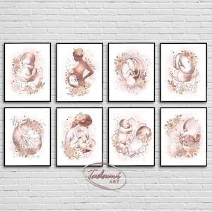 OBGYN Poster, Pregnancy Wall Art, Breastfeeding Print, Lactation Poster, Doula Gift, Pregnant Anatomy Art, Gynecology Poster, Midwife Gift
