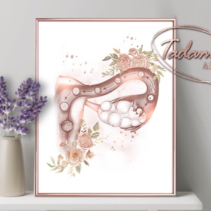 Gynecology Art, Obgyn Poster, Gynecologist Gift, Fertilization Wall Art, Female Anatomy Print, Obstetrics Wall Art, Instant Download