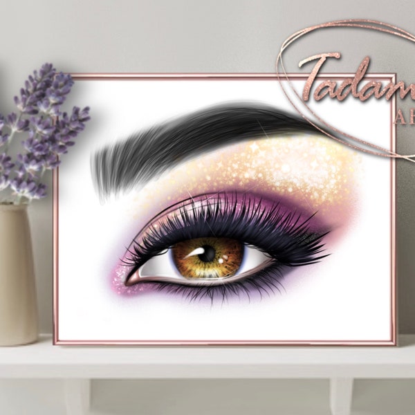 Eye makeup poster, Eye wall art, Makeup Print, Vanity Decor, Beauty Salon Wall Art, Beauty Poster, Makeup Artist Gift, Eye Printable Art