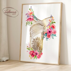 Floral Women Anatomy Art Prints, Gynecology OBGYN Gift (digital ...
