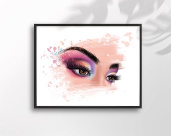 Makeup Print, Eyes Shadow Print, eyes makeup poster, fashion print, vanity decor, glamour poster, makeup artist decor, girls room decor