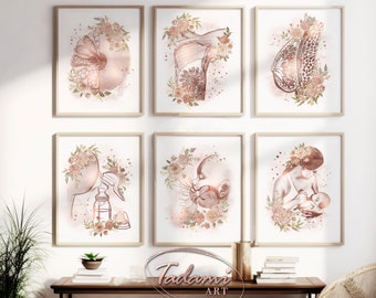 Breastfeeding Art, Gynecology Poster, Lactation Consultant Print, Mammary Gland Art, Breast Anatomy , Mammalogy Poster, Mammologist Gift