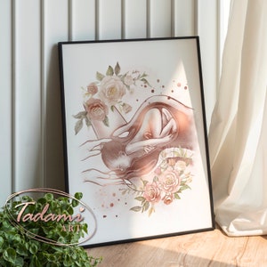 OBGYN Wall Art, Obstetrics Poster, Anatomy Birth Art, Gynecologist Gift, Midwife Gift, Gynecology Poster, Child Birth Art, Doula Gift