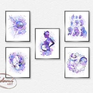OBGYN Wall Art, Pregnancy Poster, Fertility Print, Gynecology Art, Women Health Print, Baby in Womb Art, Pregnant Women Art, Lotus Birth Art