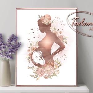 Pregnancy Poster, Gynecology Wall Art, Gynecologist Gift, Maternity Home Decor, OBGYN Art, Pregnant Women Art, Midwife Gift, Doula Gift
