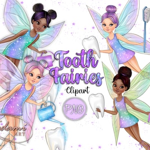 4 Tooth Fairy Clipart Dental Clipart Medical Clipart PNG Sublimation Designs Dentist Gift Doctor Clipart First Tooth Loss Party Clipart