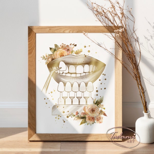 Veneers Artwork, Dental Poster, Aesthetic Dentistry Art, Dental Clinic Decor, Healthy Smile Art, Dentist Gift, Dental Aesthetic, Tooth Art