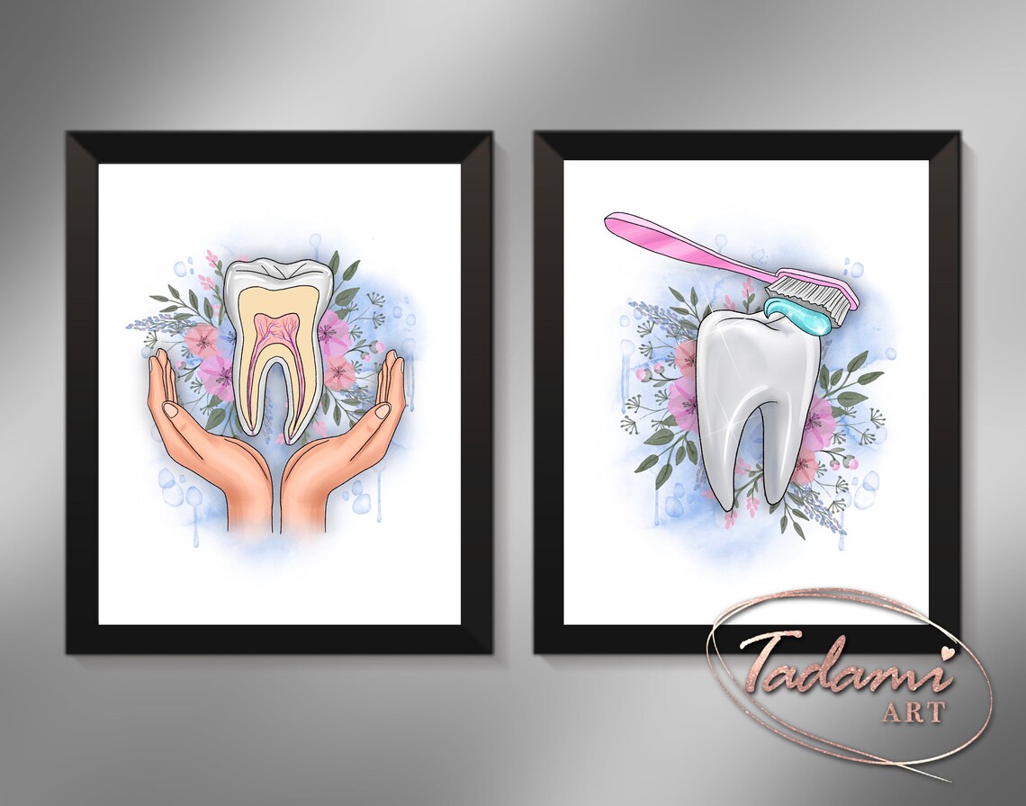 Dental Care Art Tooth Anatomy Medical Art Dentist Gift Etsy