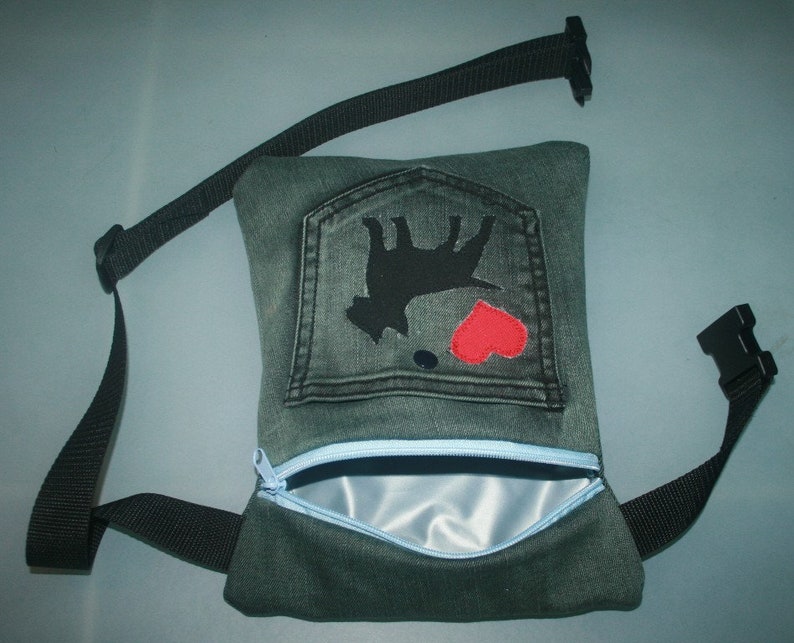 Hip Bag Miniature Bull Terrier Belly Bag Delicious Jeans Upcyling Belt Bag