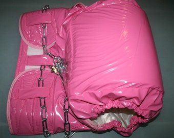 Lockable spreader pants Omutsu Spreading Diaper Adult Baby double PVC inside and out