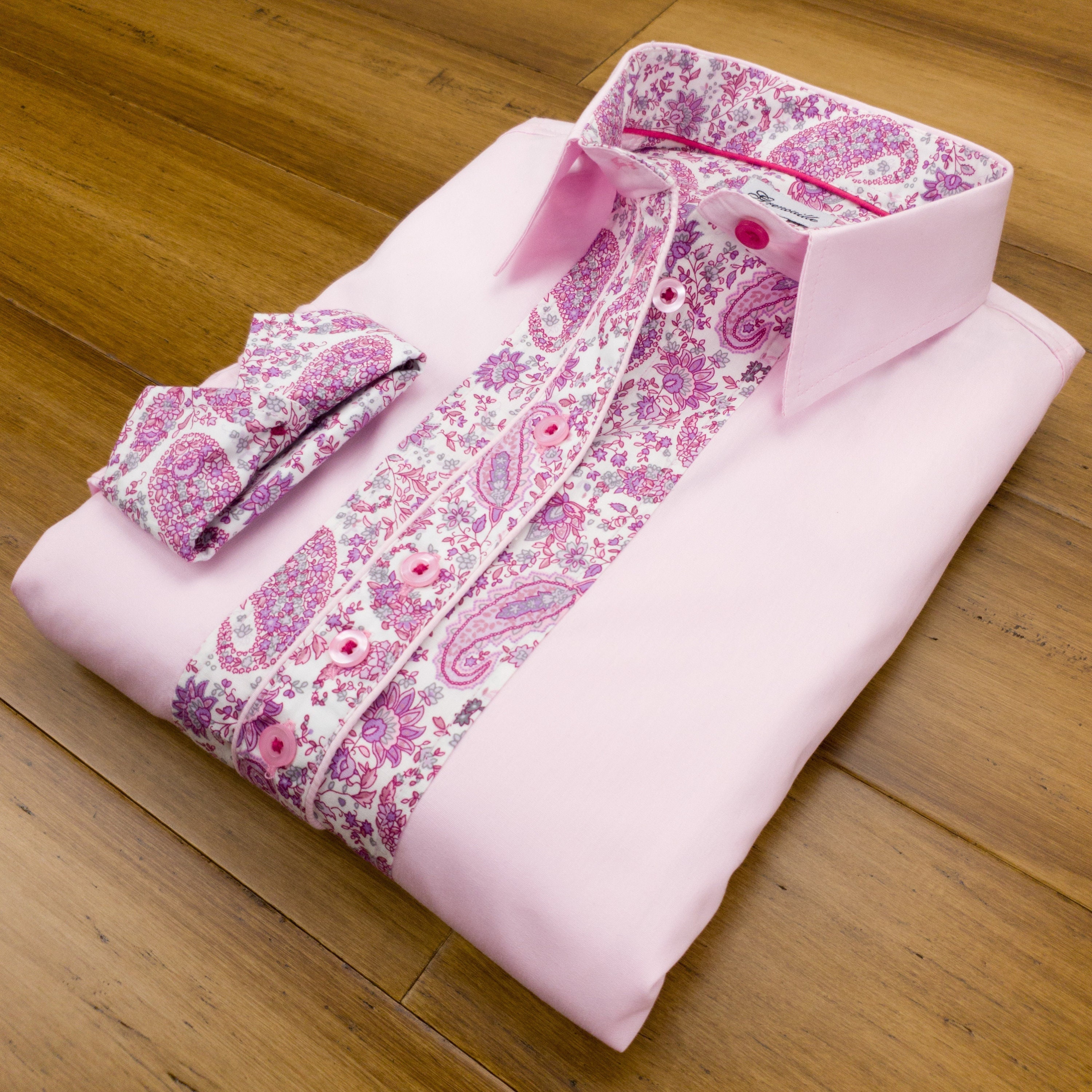Mens pink paisley western hotsell shirt