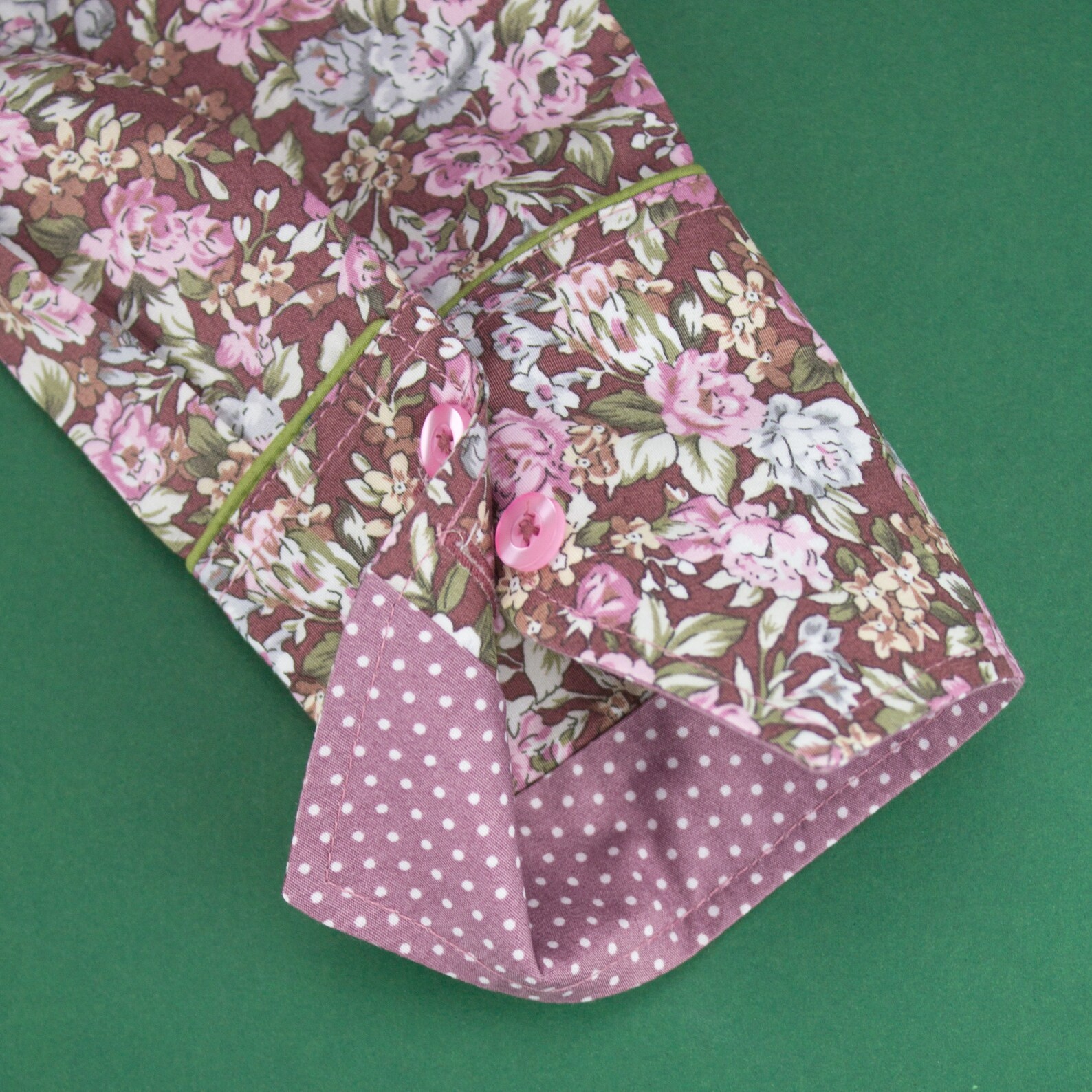 Ladies Long Sleeve Pink and White Flower Print Shirt / Blouse Etsy