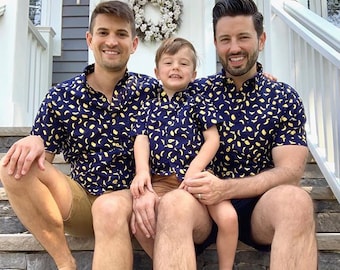 Mens and Boys Short Sleeve Go Bananas Shirt | Salamander Shirts | Father Son Matching | Father&#39;s Day / Birthday Gift