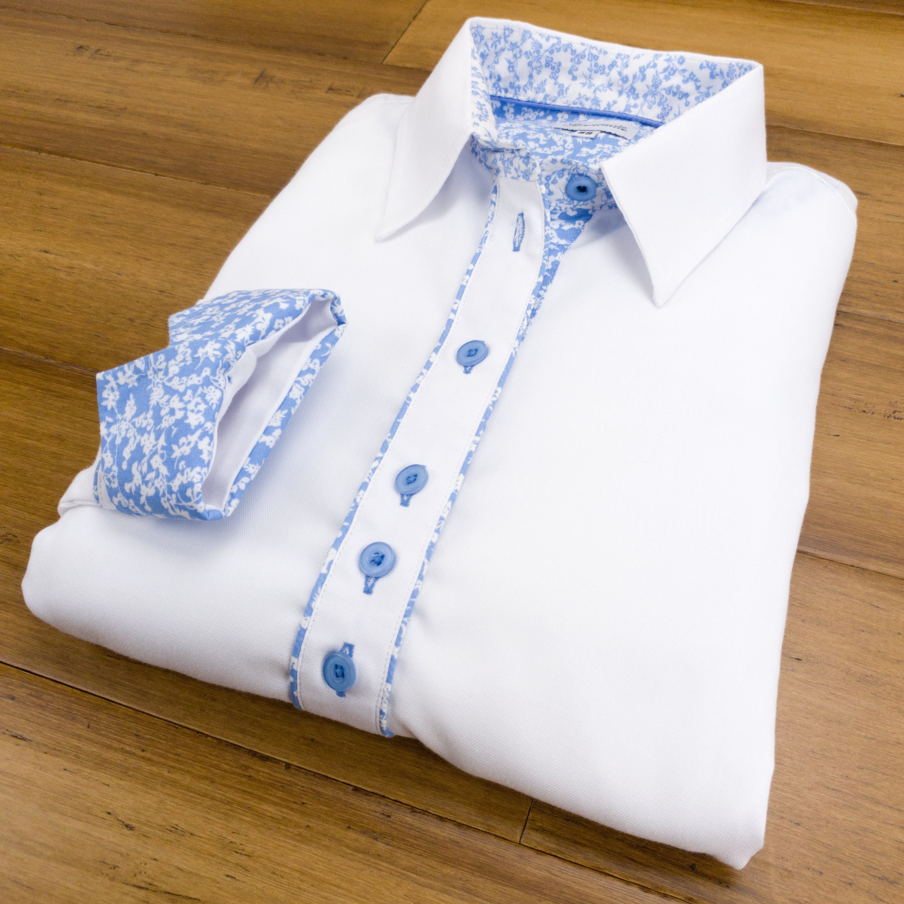 Ladies Long Sleeve White Blouse With 