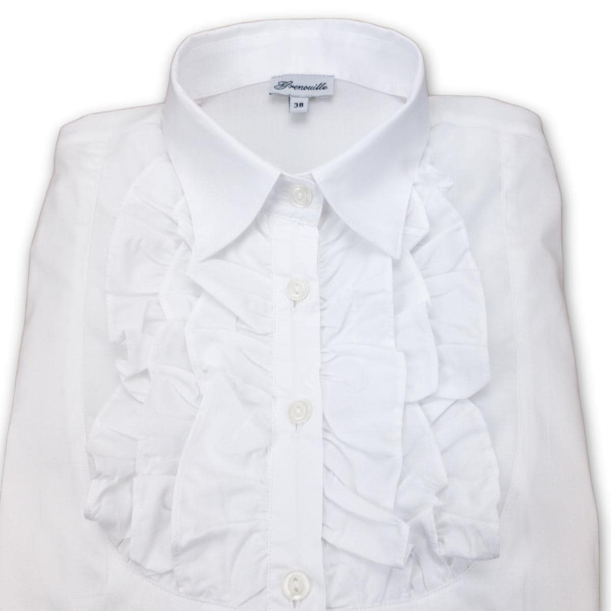 cotton frill coller shirts WHITE タグ付き cotton frill coller shirts │ WHITE