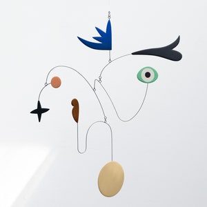 Midcentury Modern Hanging Mobile | Kinetic Wood Sculpture