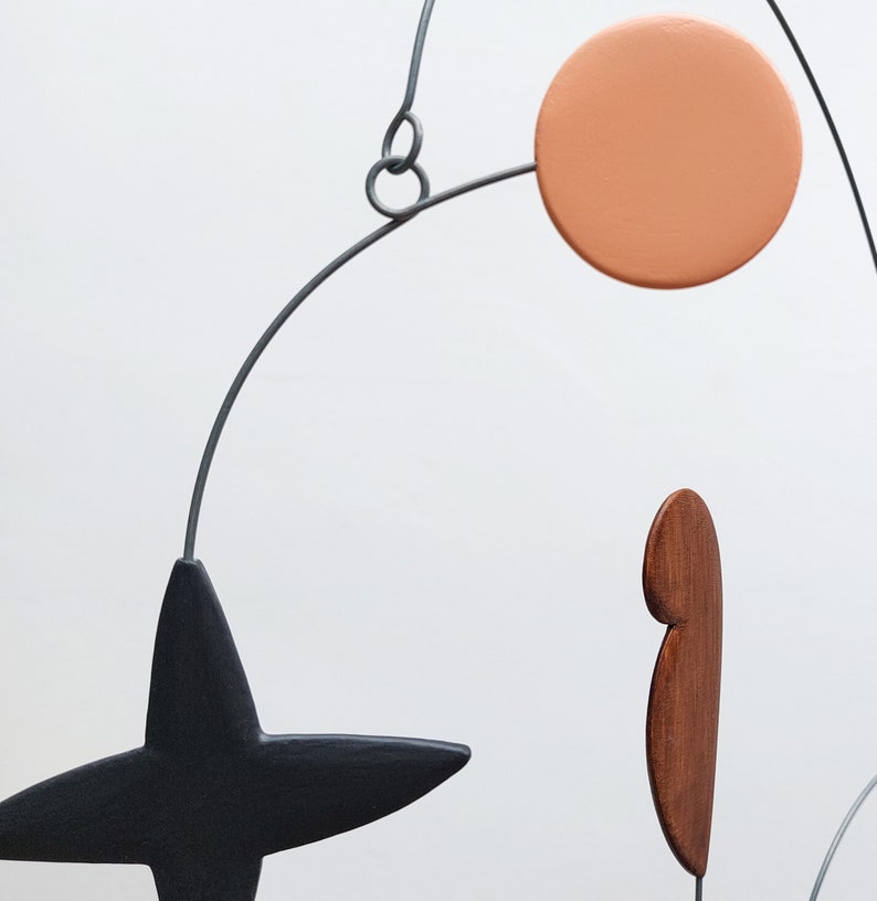 Joie de Vivre Colorée Midcentury Modern Hanging Mobile Art mobile kinetic sculpture home decor mobile for adult image 6