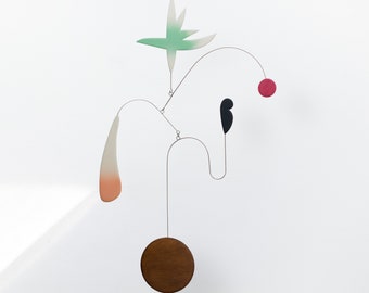 California Punk - Kinetic sculpture | Midcentury Modern Hanging Mobile | Art mobile  | Adult mobile