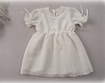Mädchen Baby Leinenkleid Farbe Beige Größen 74/80/86