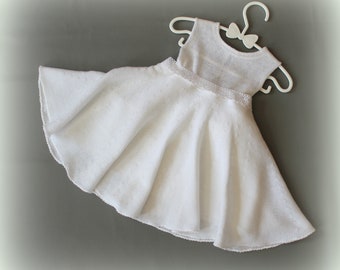 Babykleid Taufkleid Strickkleid Festkleid Mädchen Baby Taufe Kleid gestrickt SET 