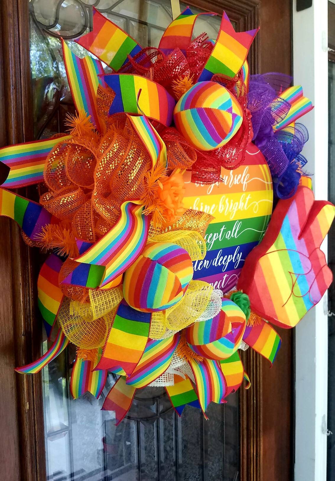Pride wreath pride decor lgbtq decor love is love rainbow Etsy