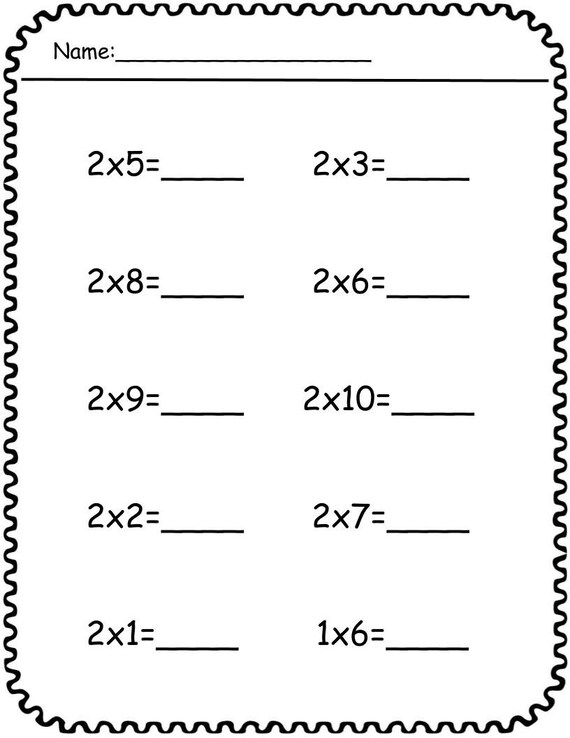 multiplication worksheets math second third fourth fifth grade etsy