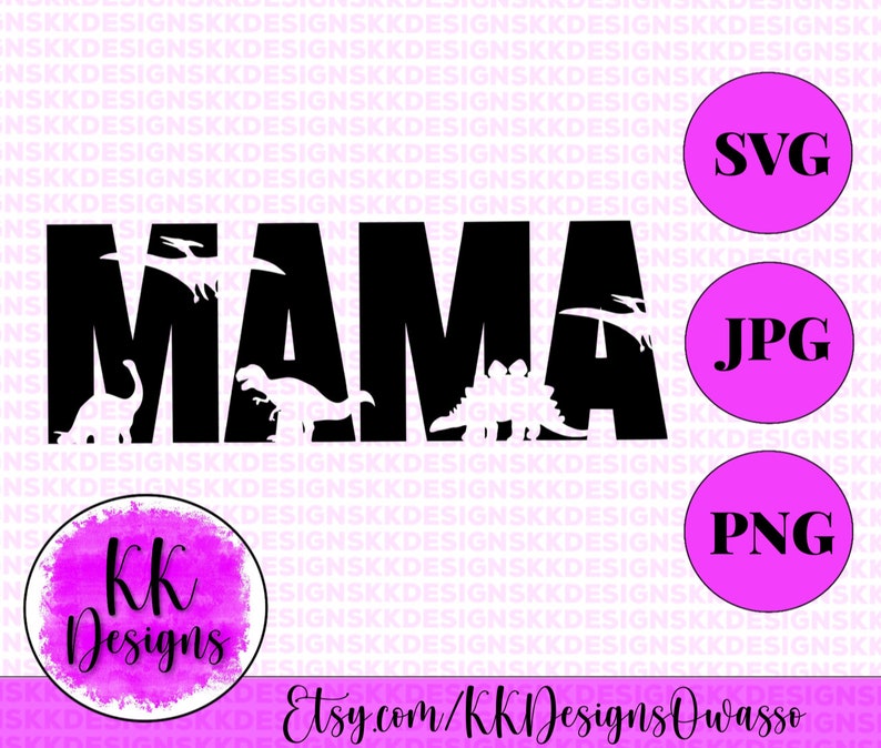 Dinosaur Mama Mom Mama Mommy Cutout Birthday Dino | Etsy