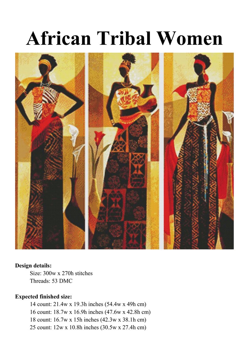 Cross Stitch Pattern African Women Counted Cross Stitch Chart - Etsy