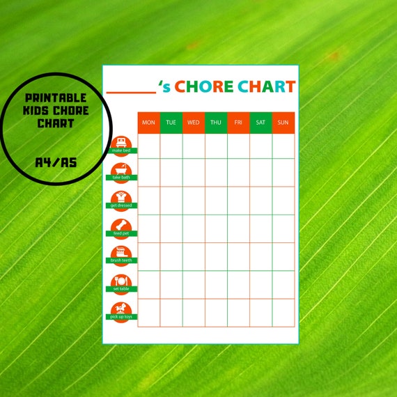 Etsy Chore Chart