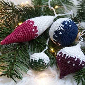 Snowy Christmas Ornament Collection - Haakpatroon - PDF in 4 talen: USA & UK Engels, Duits en Nederlands