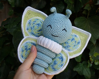 Caterpillar Butterfly Metamorphosis Cuddly Toy Amigurumi - Crochet Pattern - PDF in 4 languages: US & UK English, German, Dutch