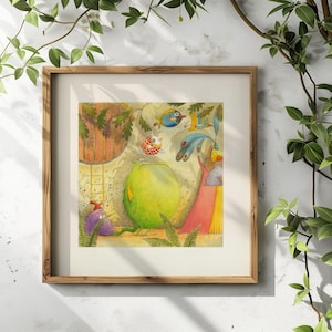 Art print with passepartout - Midsummer Night 3 - Series of 4 - Original illustration
