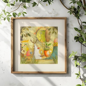 Art print with passepartout - Midsummer Night 2 - Series of 4 - Original illustration