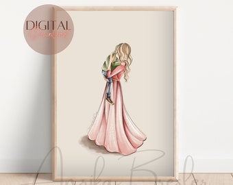 Family Art: A Mothers Love / Anpassen / Mode Illustration / Digitaler Download