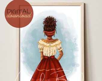 Dolores Inspired Art:  Fashion Illustration / Nursery print / Digital Download