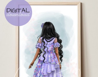 Isabela Inspirierte Kunst: Mode Illustration / Kinderzimmer Druck / Digital Download