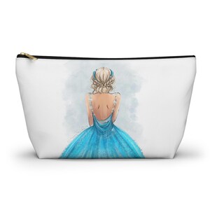 Millenial Nostalgia | The OG Princesses | Elegant Back View Princess Fashion Accessory Pouch | Makeup & Travel Zip Bag