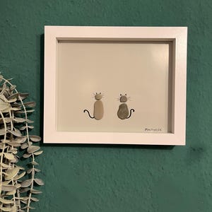 Katzen Katzenbild Seeglasbild Meerglasbild Strandglas Insel Rügen