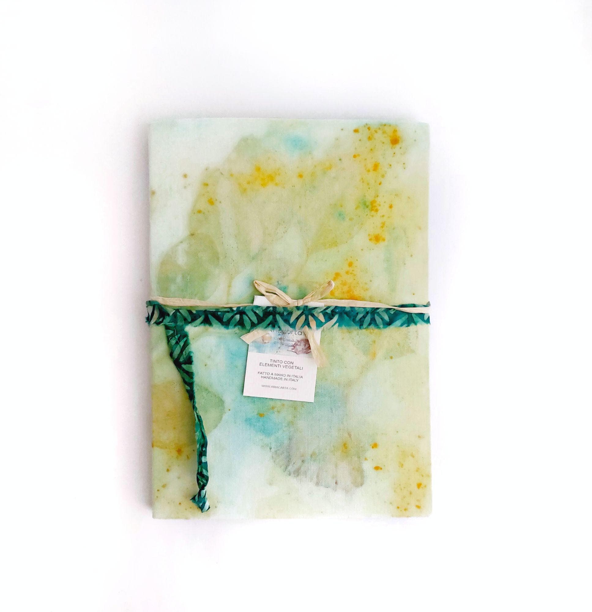 Hand-sewn A5 notebook, with ecoprint, recycled paper, Ecoprint 5